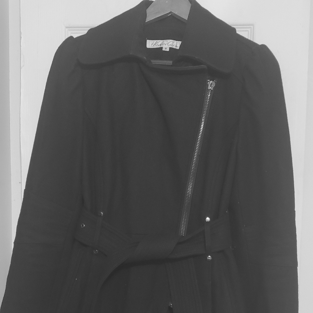 Women's black Kenneth Cole coat.